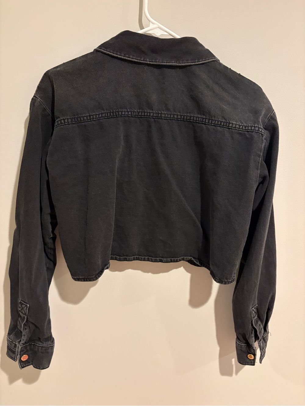 CLOSET CLEANOUT! Zara beaded cropped denim shirt - Picture 4 of 4